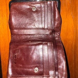 HOBO international Brown/Rich Burgundy Leather wallet / clutch